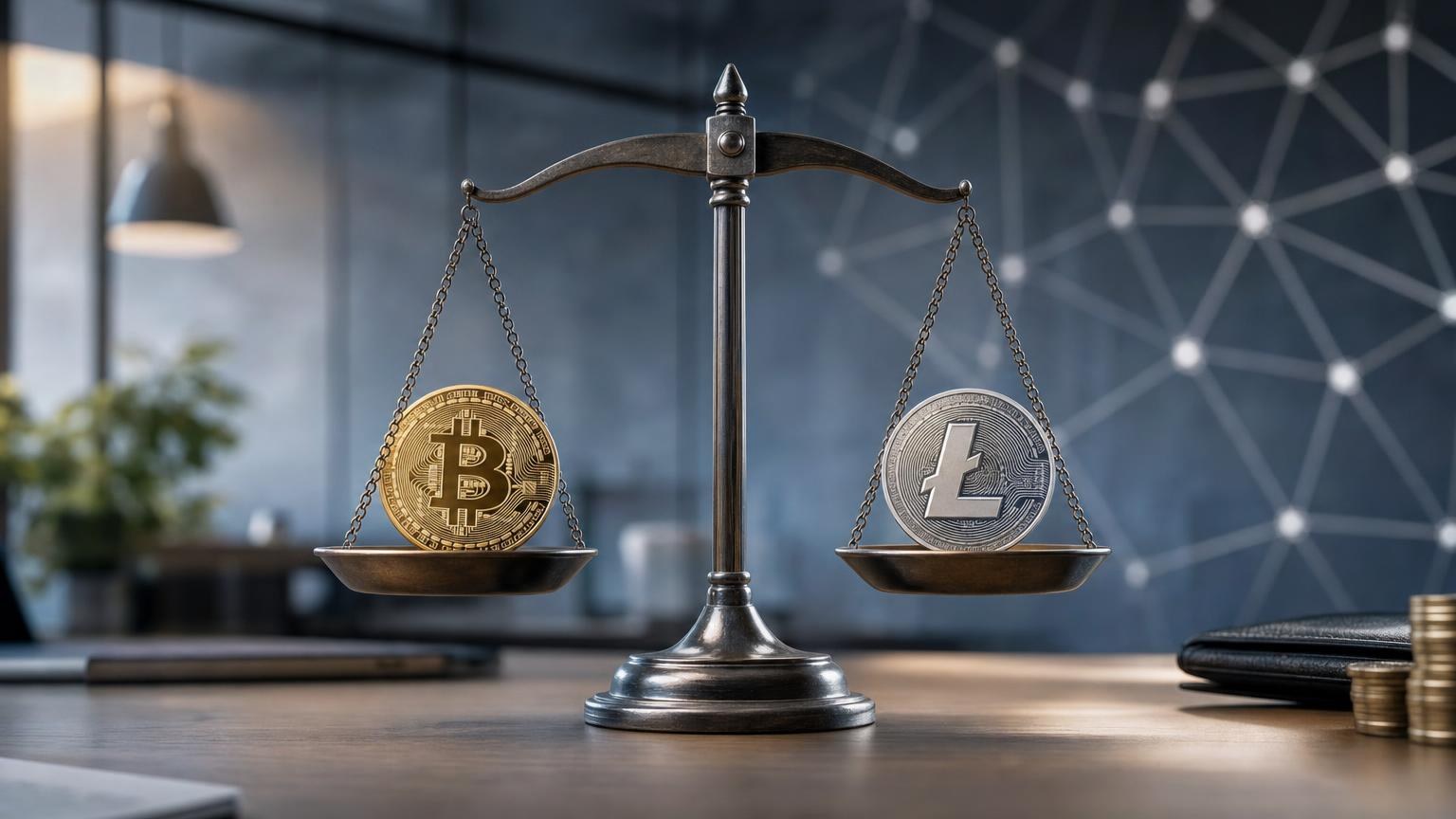 Bitcoin and Litecoin transaction paths compared by expected confirmation time, network congestion, and fee calculation